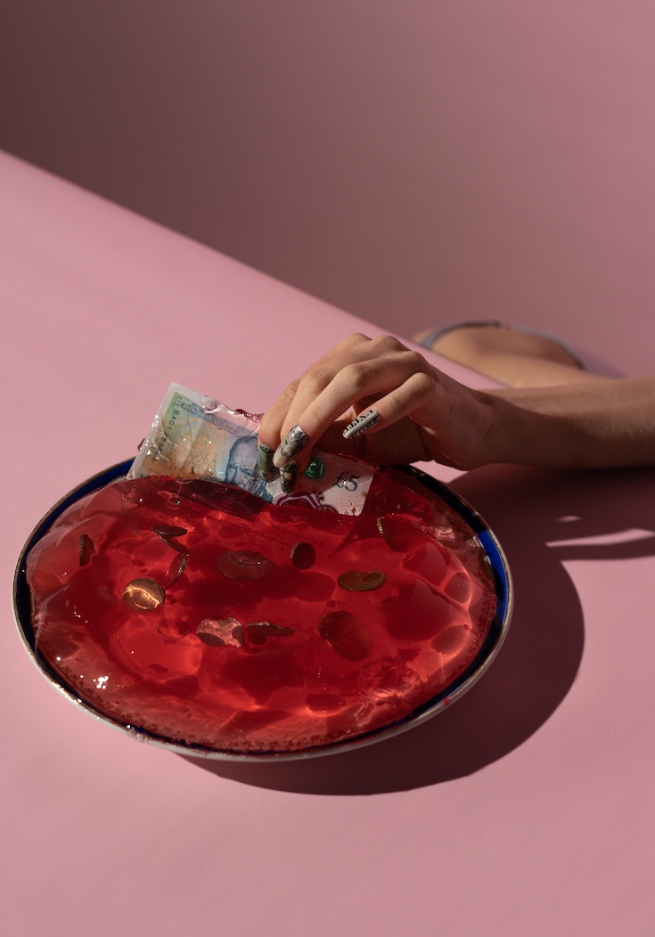 Keeping up with the Joneses, money in bowl