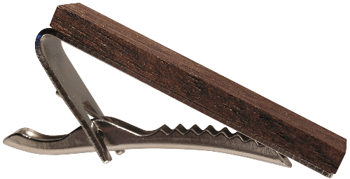 Rustic Handmade black walnut recycled tie clip
