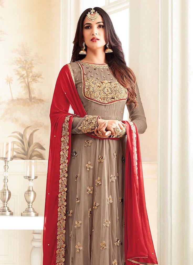 Red taupe anarkali, Anarkali suits, Simple anarkali, Bridal anarkali, Bridesmaid anarkali, Anarkali dress, Lehenga anarkali, Wedding anarkali, Jacket anarkali