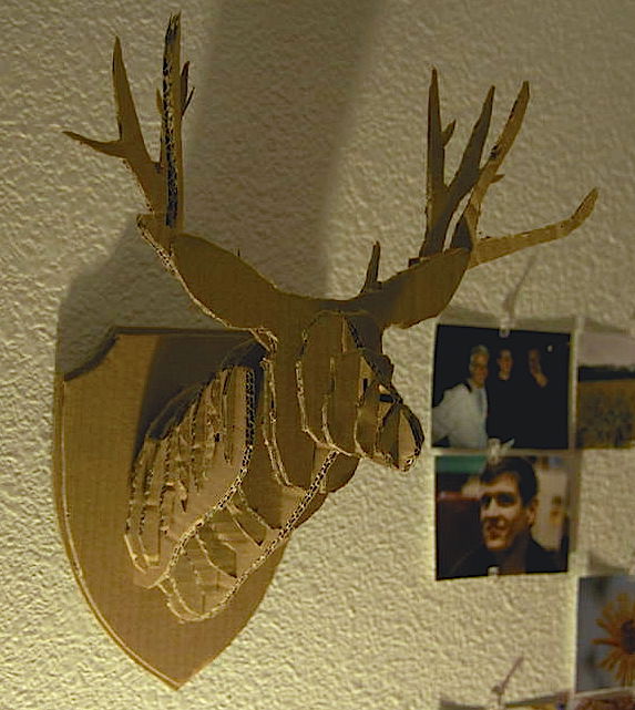 Cardboard deer head