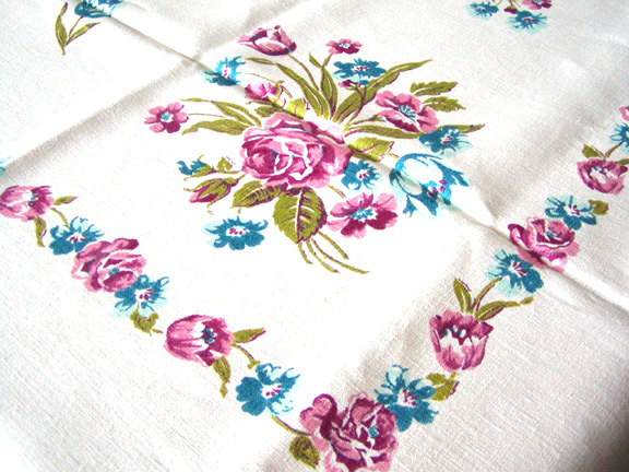 English garden print tablecloth