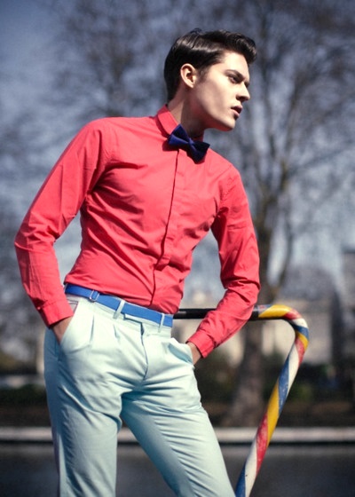 Mens red dress shirt