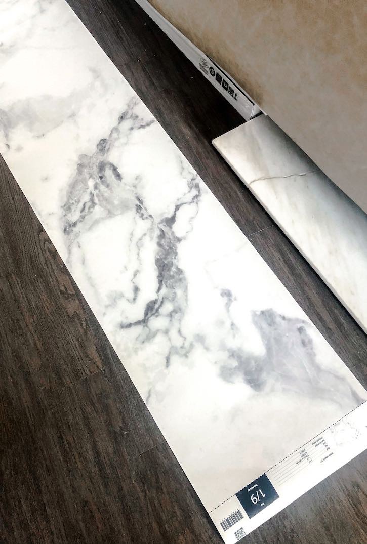 Carrara marble wall paper panel