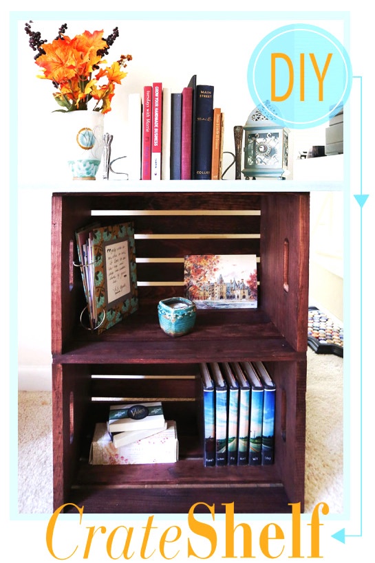 DIY crate bookshelf