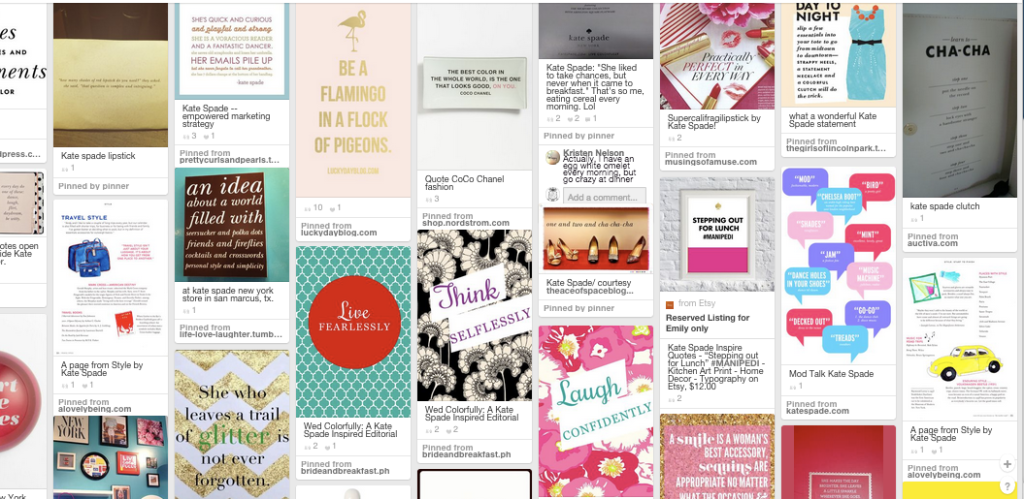 Shells 711 Kate Spade famous quotes board
