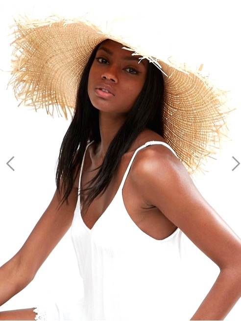 Straw hat with white dress