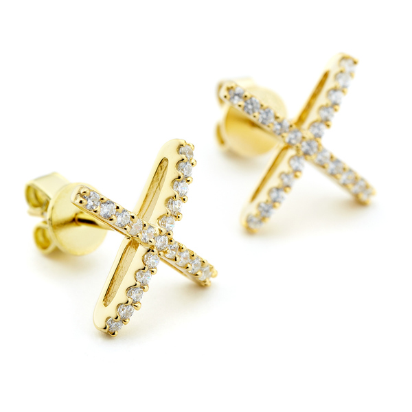 Atomic stud earrings in gold