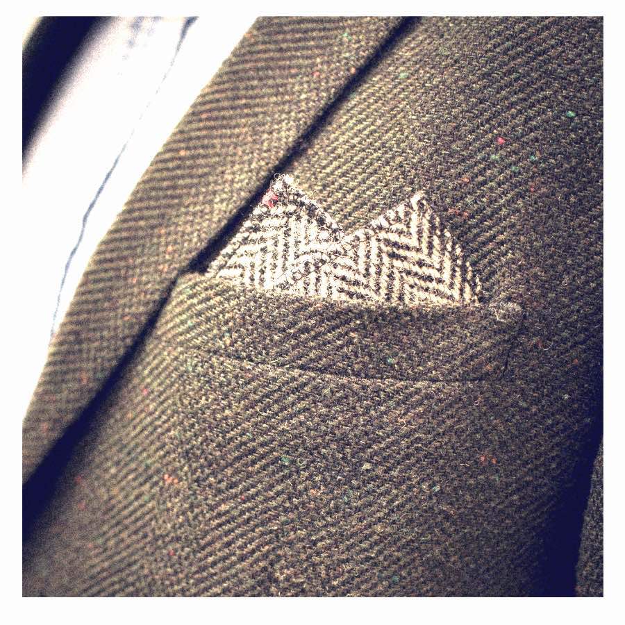 2 peak fold Harris tweed