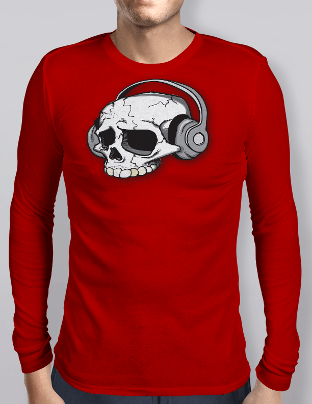 Brooklyn skull long sleeve men's t-shirt