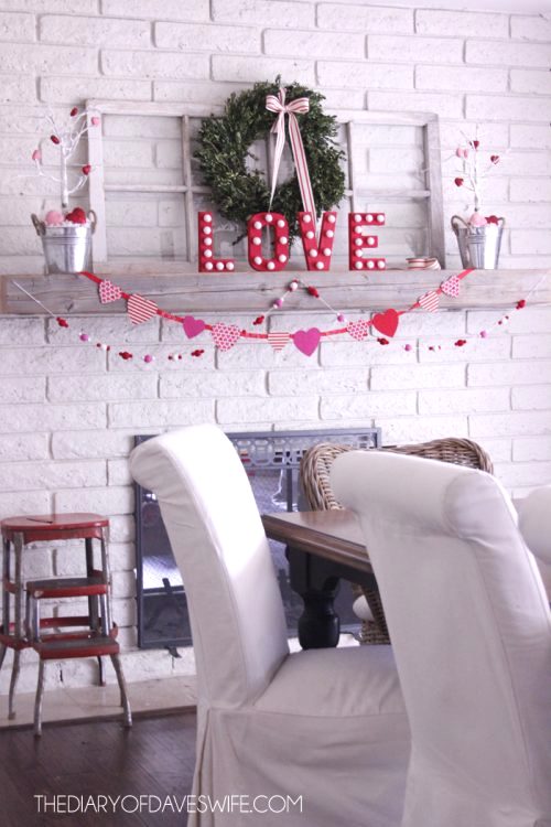 DIY garland mantle love pop garland