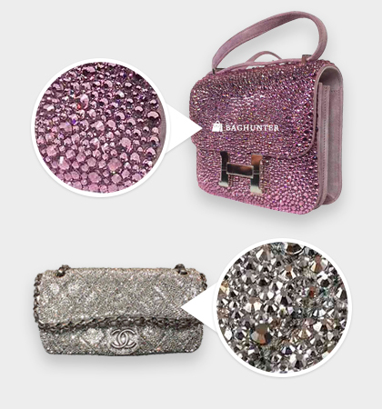 Custom crystals on hard to find designer bags