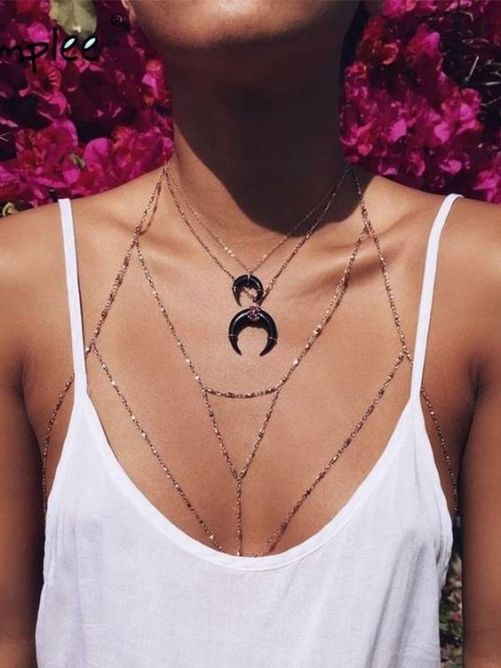 Boho chain, body chain, Coachella style, Boho fashion, Coachella accessories, Coachella fashion, Coachella jewelry