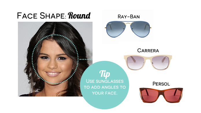 Selena omez celebrity with round face - sunglasse style that best suit her face