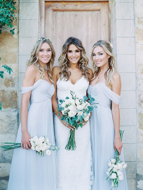 Light grey bridesmaid dress