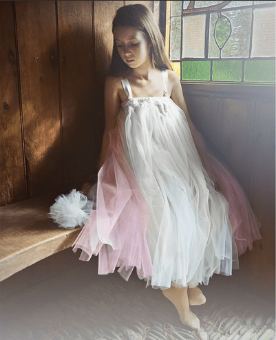 Dainty Dizzy girls classic flower tulle dress - £99