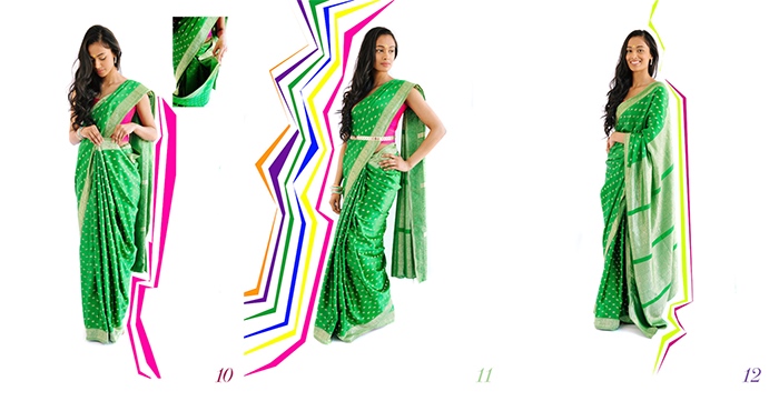Drape a saree steps 10 to 12
