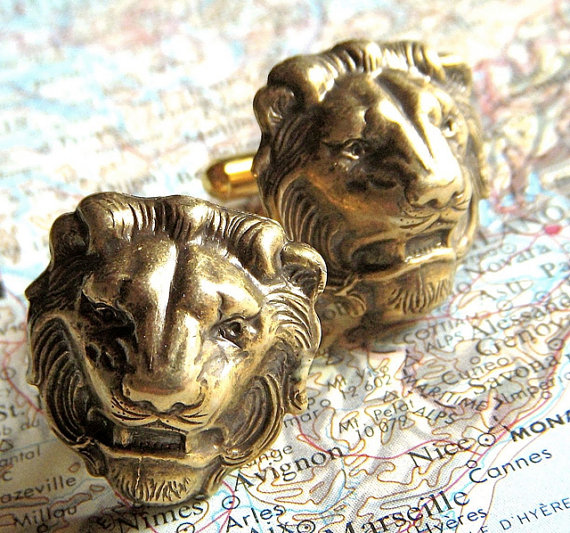 Men's lion cufflinks