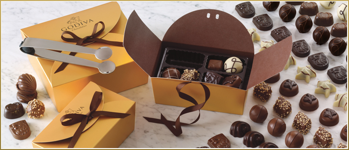 Customised ballotin Godiva chocolate