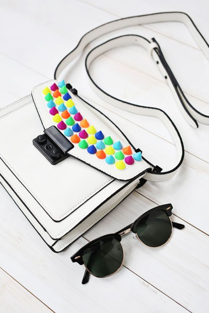 A Beautiful Mess colourful spike bag