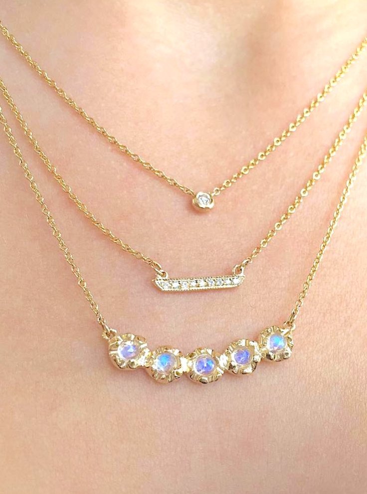 Stacked diamond necklaces