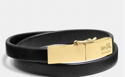 Coach leather wrap bracelet