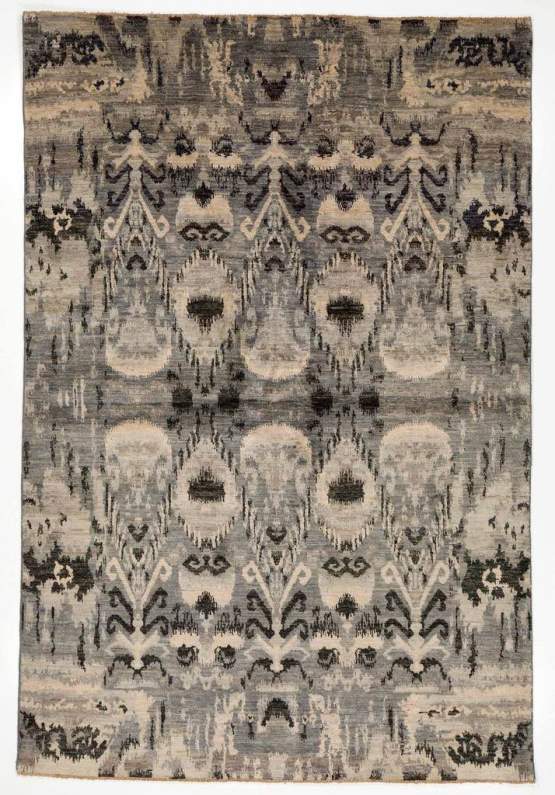 Ikat multi coloured rug