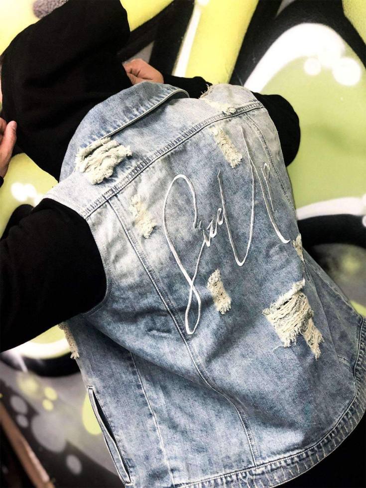 SizeUp denim and cotton hoodie jacket