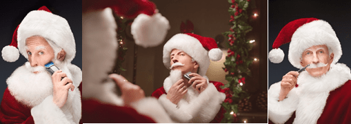 Santa revamping his holiday beard