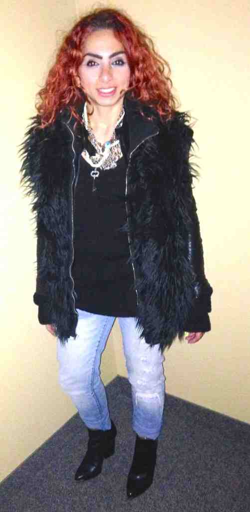 DIY fur vest outfit 