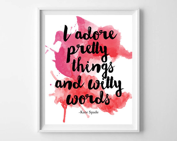Kate Spade quote pink red watercolour