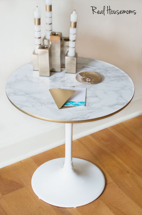 DIY contact paper table, Marble contact paper, Adhesive contact paper