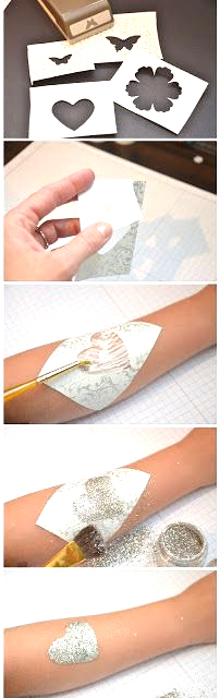 Glitter tattoo DIY