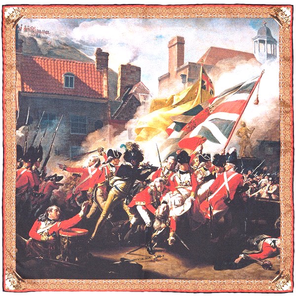 The Death of Major Peirson pocket square