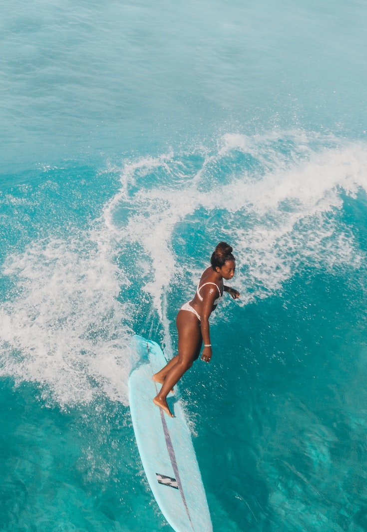 Girl surfing