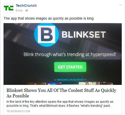 TechCrunch is a fan of Blinkset.com!