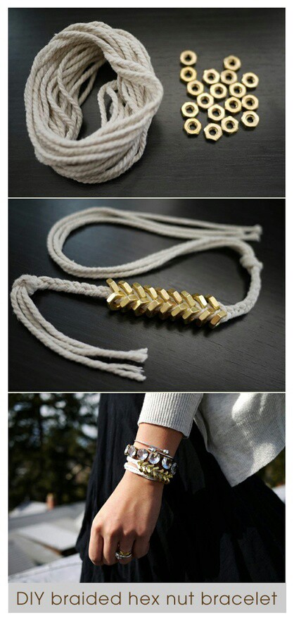 DIY braided hex nut bracelet