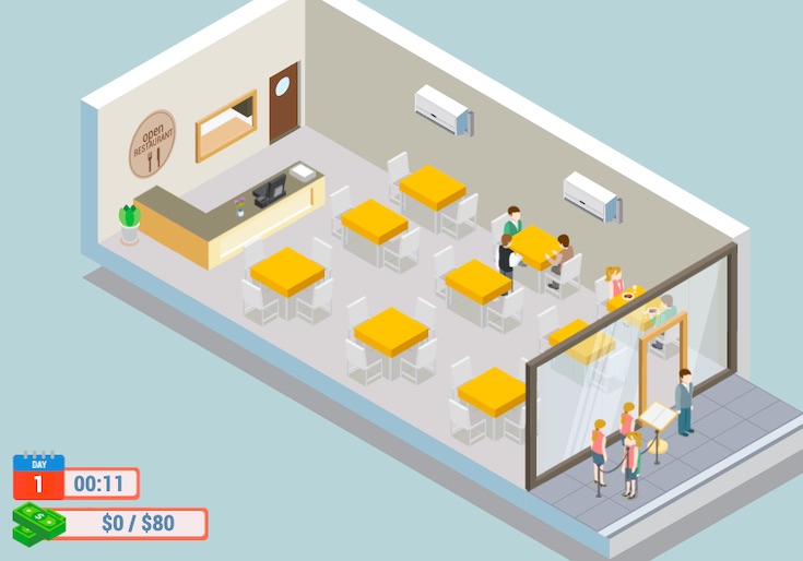 Manage a restaurant game