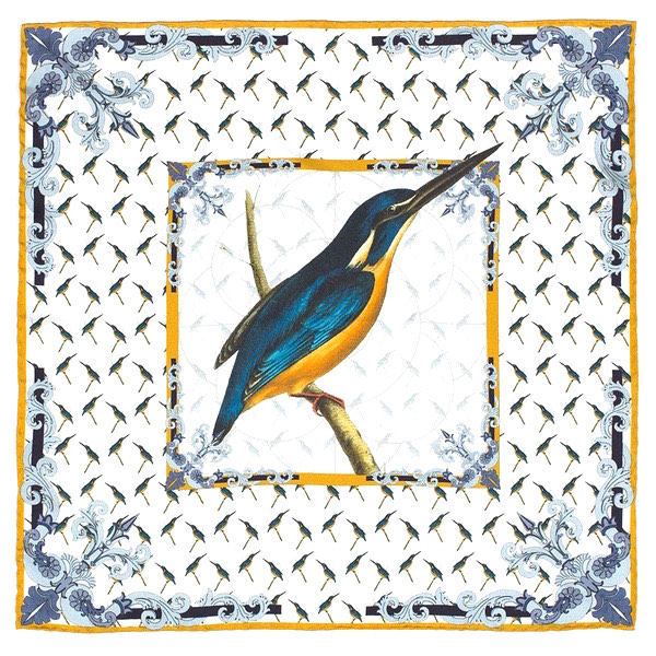 Silk Kingfisher Swainson pocket square