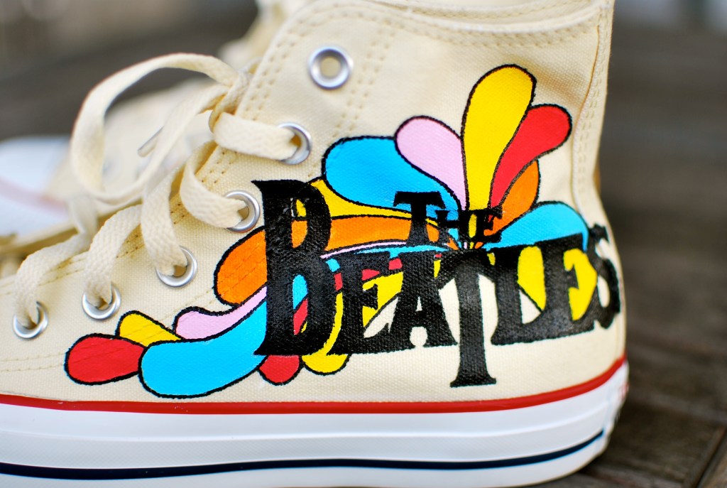 B Street Shoes The Beatles hi-tops painting