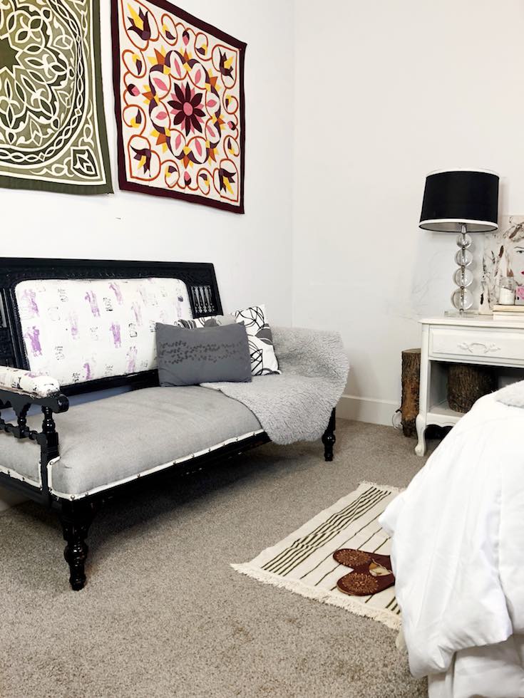 Colourful wall art in small bedroom, Small Bedroom Ideas