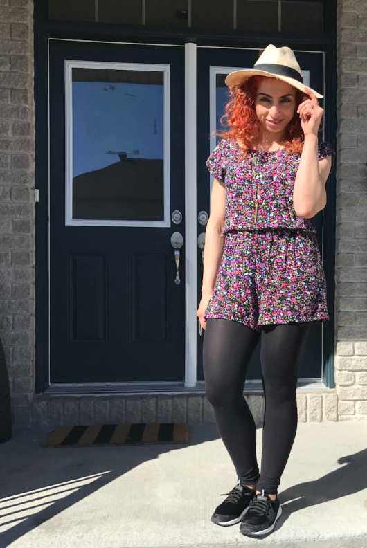 Mothers day gift, velvet black runners, floral roper, black leggings, straw hat