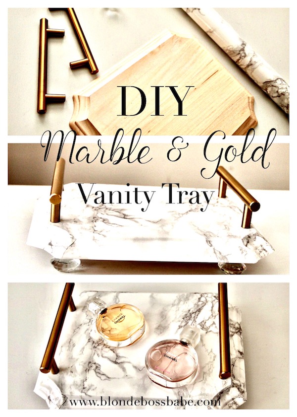 DIY marble and gold tray, Marble contact paper tray tutorial, Adhesive contact paper
