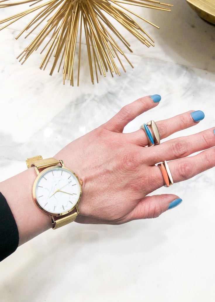 Xcluslay marble gold watch