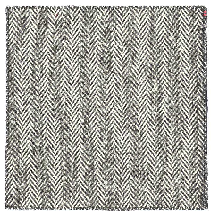 Black & white herringbone tweed pocket square