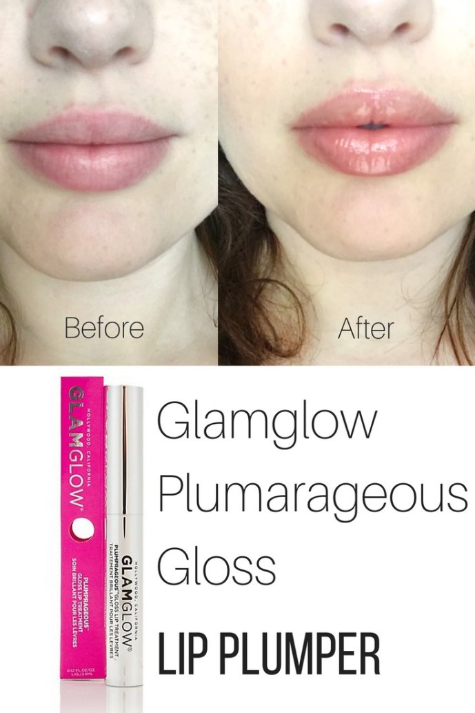 Glamglow Plumarageous Gloss lip plumper before and after shot