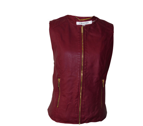 Calvin Klein burgundy leather vest