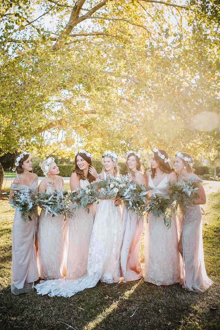 Bridesmaids with bride