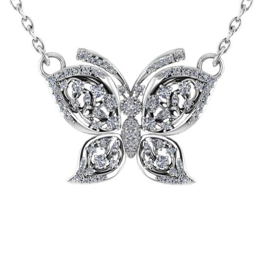 Silver butterfly necklace, wedding jewellery, sterling silver necklace