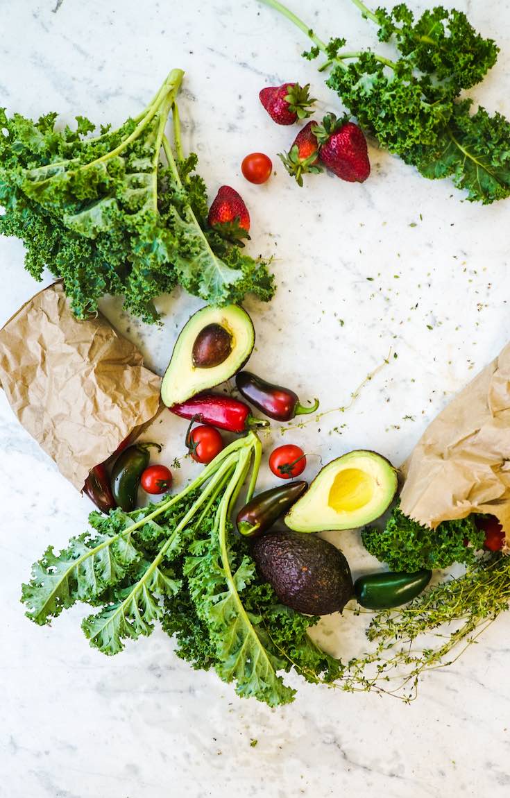 Vegetables on countertop