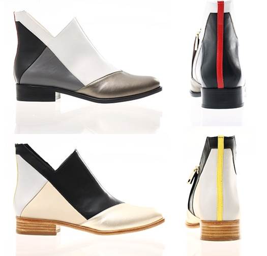 Flat multi-colour booties